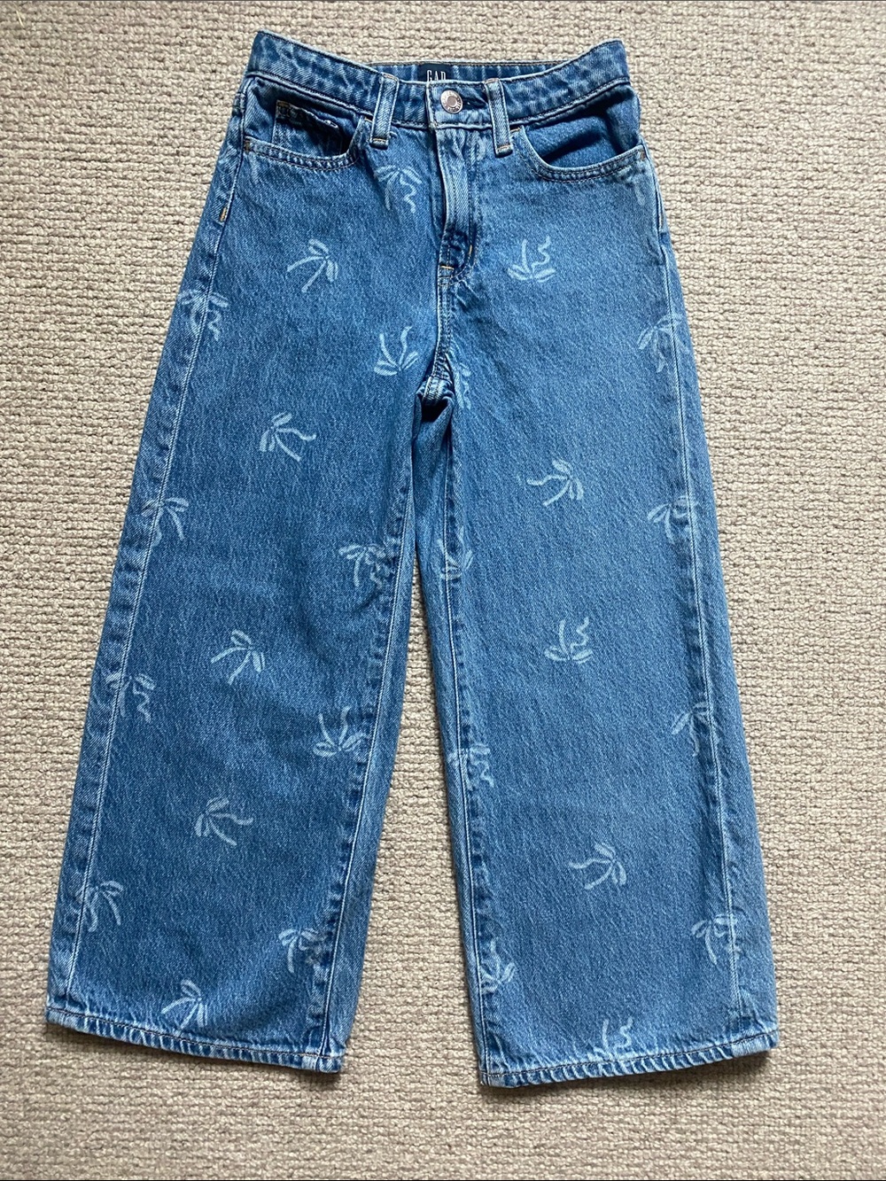 GAP wide leg bow print jeans